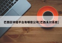 巴西区块链平台有哪些公司[巴西支付系统]