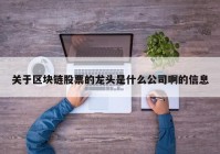 关于区块链股票的龙头是什么公司啊的信息